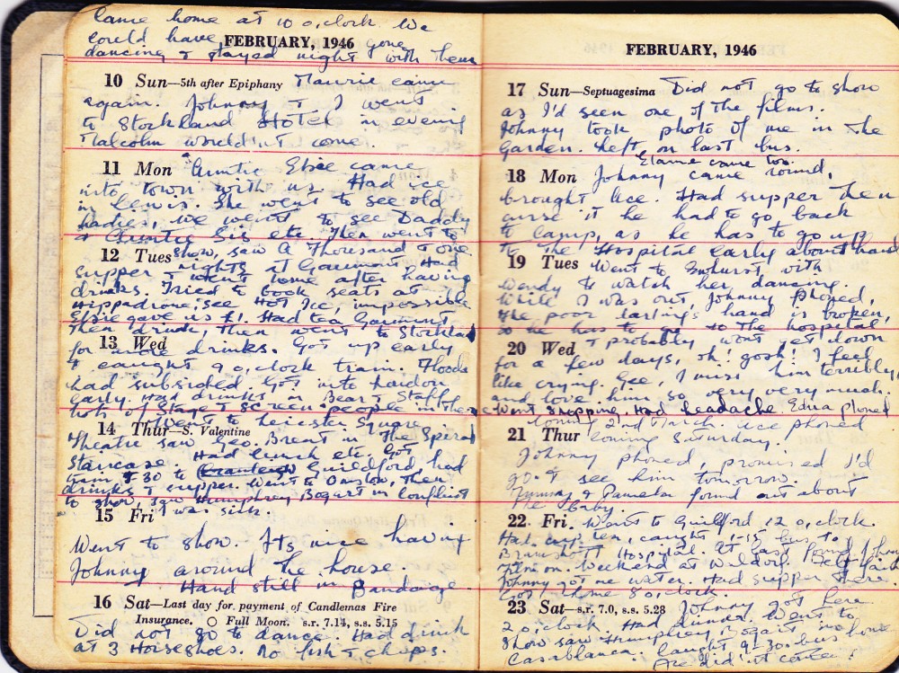 Cynthia’s Diary – February 10 – 23, 1946