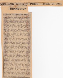 Miss C. E. Edwards Weds - Cranleigh Newspaper June 24, 1944